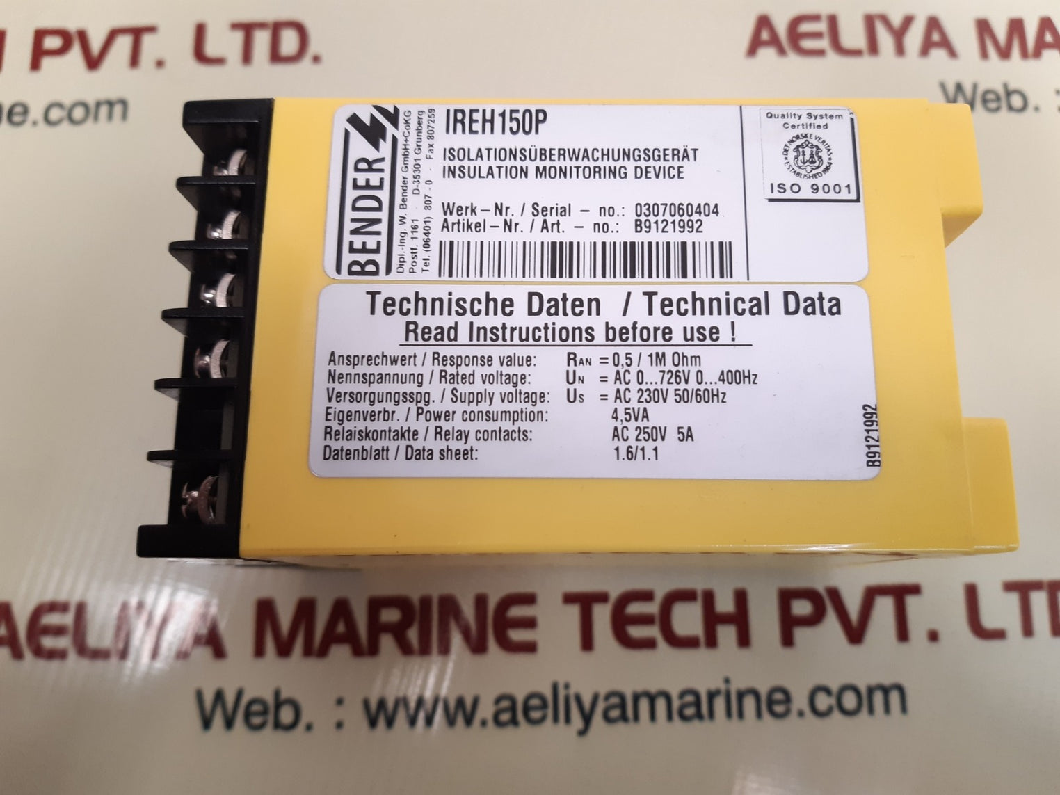 Bender ireh150p insulation monitoring device