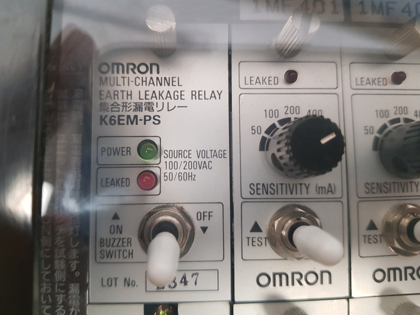Omron k6em-ps multi-channel earth leakage relay  100/ 200 vac