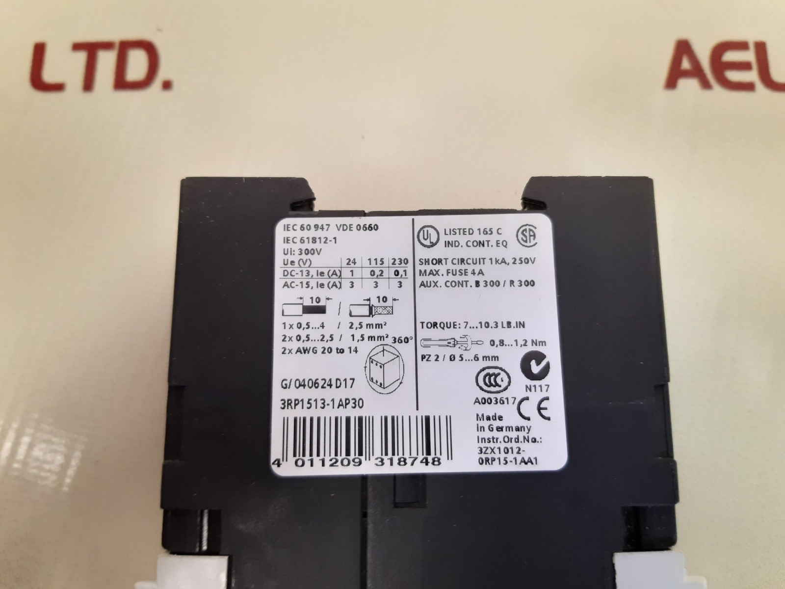 Siemens simirel 3rp1513-1ap30 time relay 