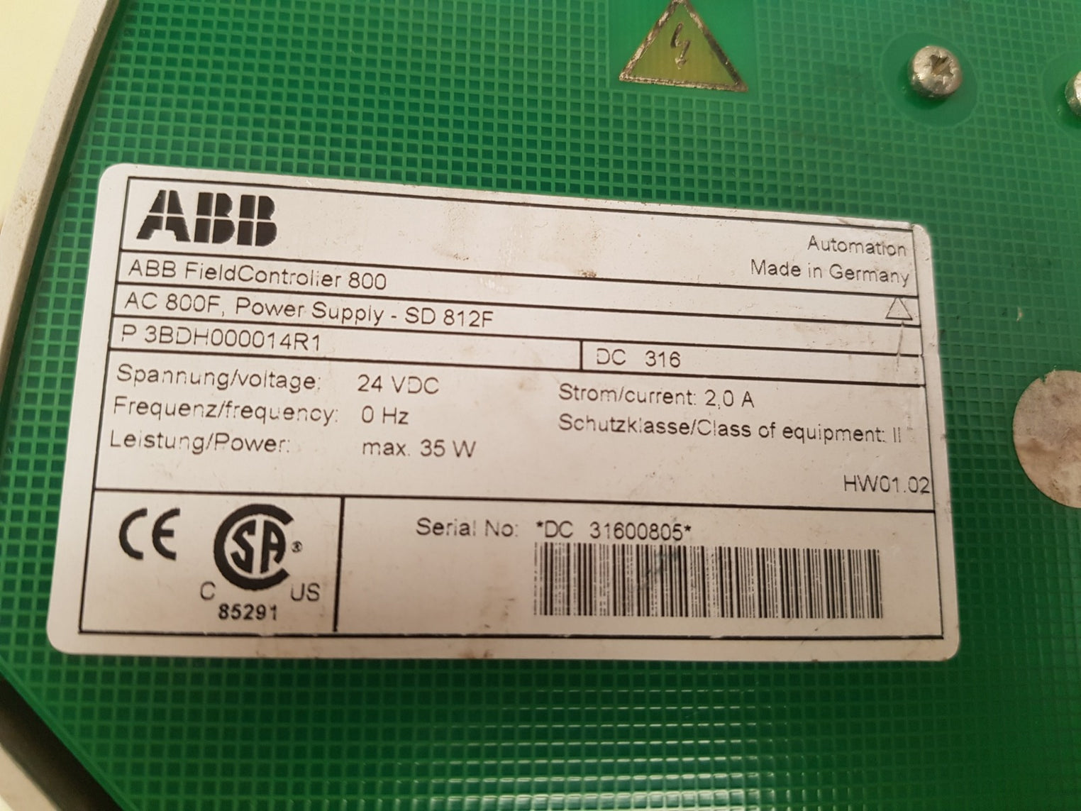 Abb ac 800f power supply module 3bdh000014r1	