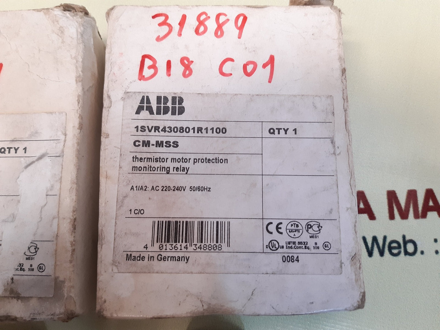 Abb cm-mss 1svr430801r1100 thermistor motor protection monitoring relay
