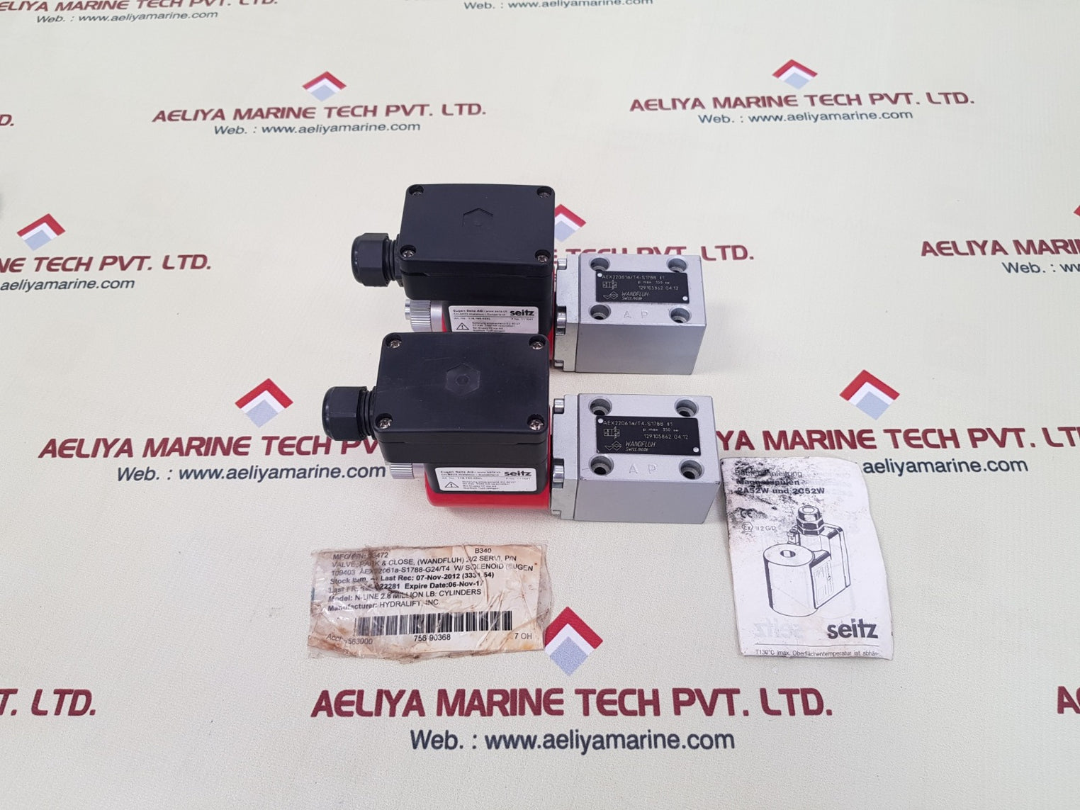 Wandfluh aex22061a/t4-s1788 directional valve with eugen seitz 118-195-024l coil