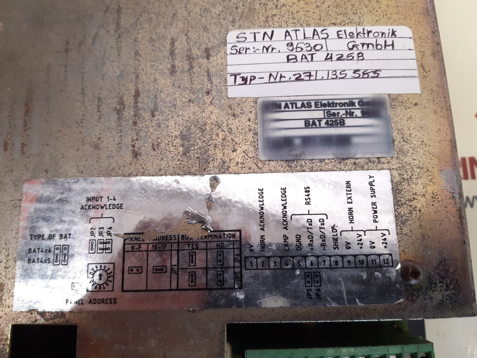 Stn atlas elektronik gmbh bat 425b alarm operating control module