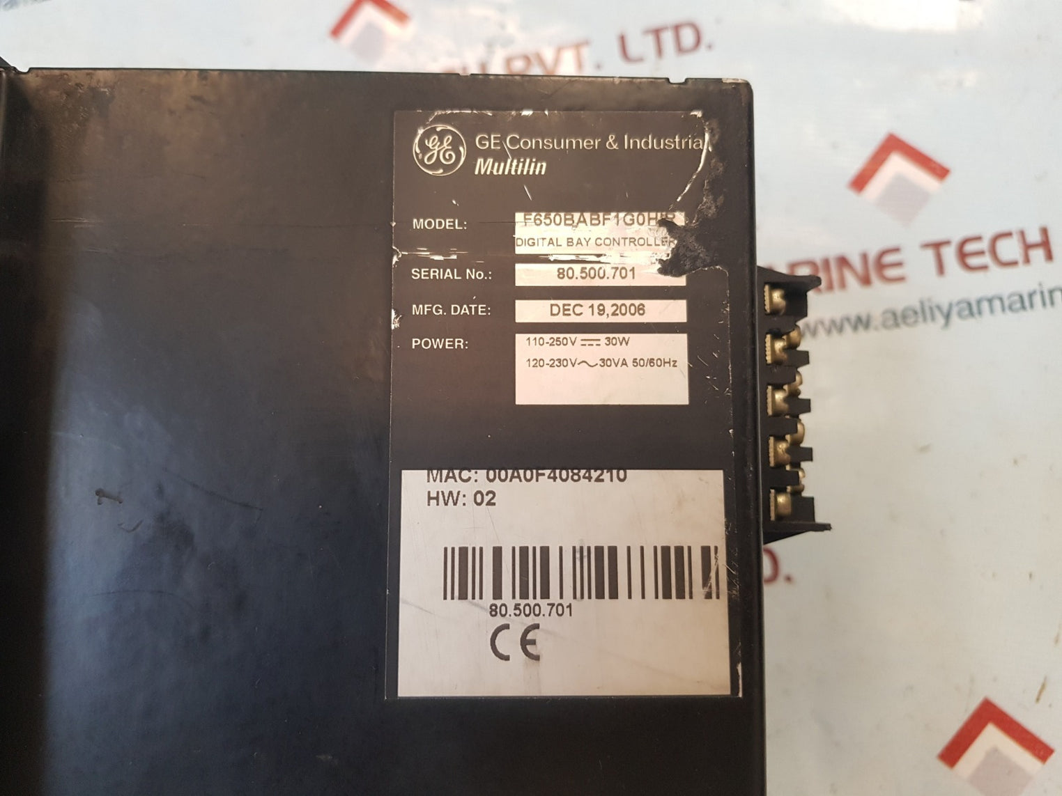 Ge Electric Multilin 650 F650Babf1G0Hir Digital Bay Controller