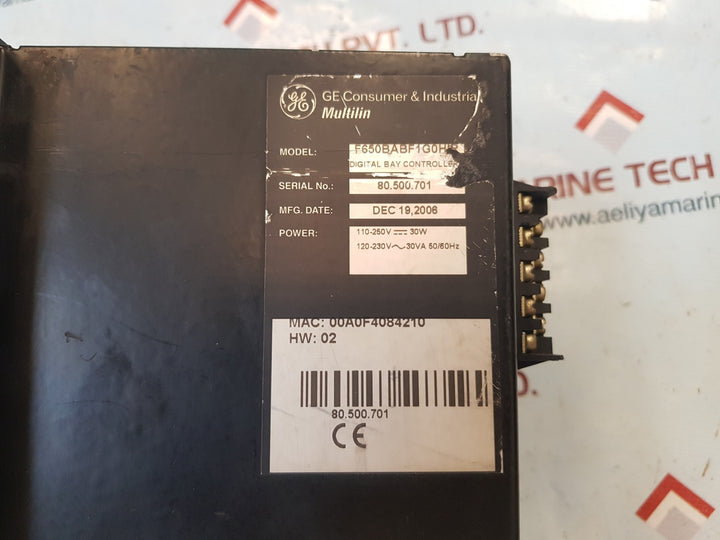 Ge Electric Multilin 650 F650Babf1G0Hir Digital Bay Controller