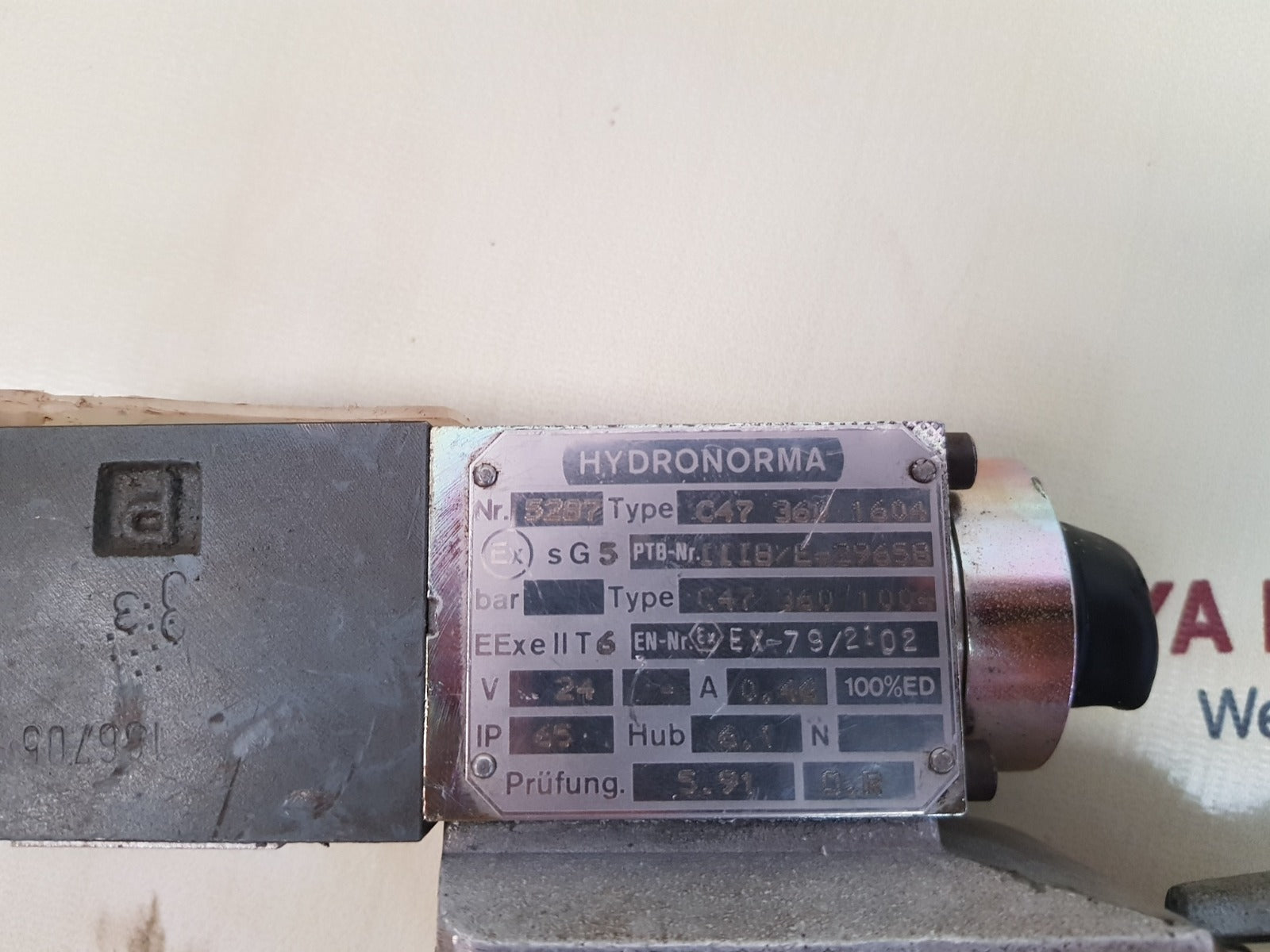 Hydronorma c47 360 1604 valve with rexroth 4we 6 d53/bg24nex
