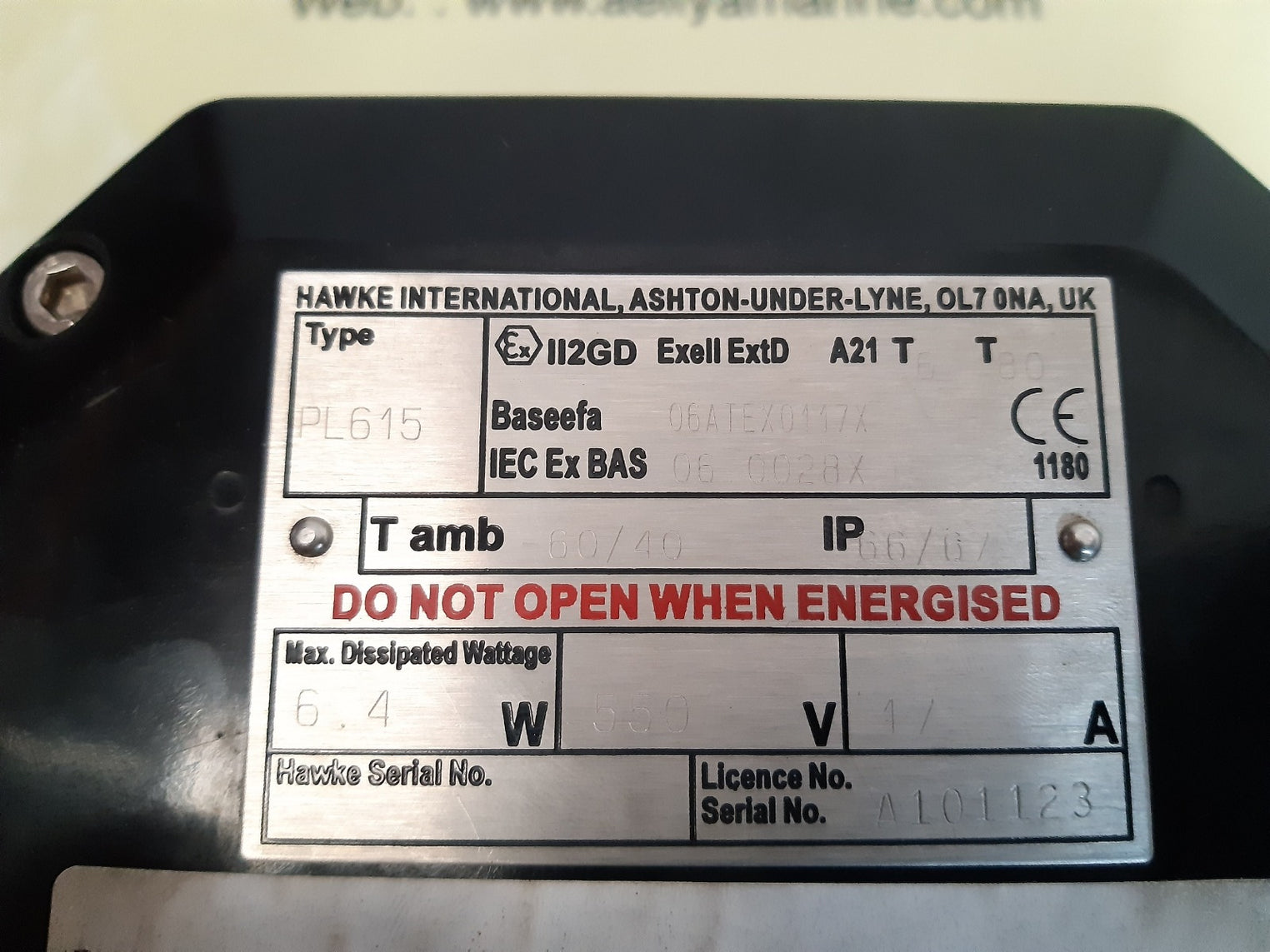 Hawke international pl615 junction box 550v 17a