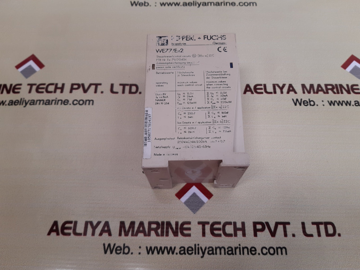 Pepperl+fuchs we77/ex2 safety relay