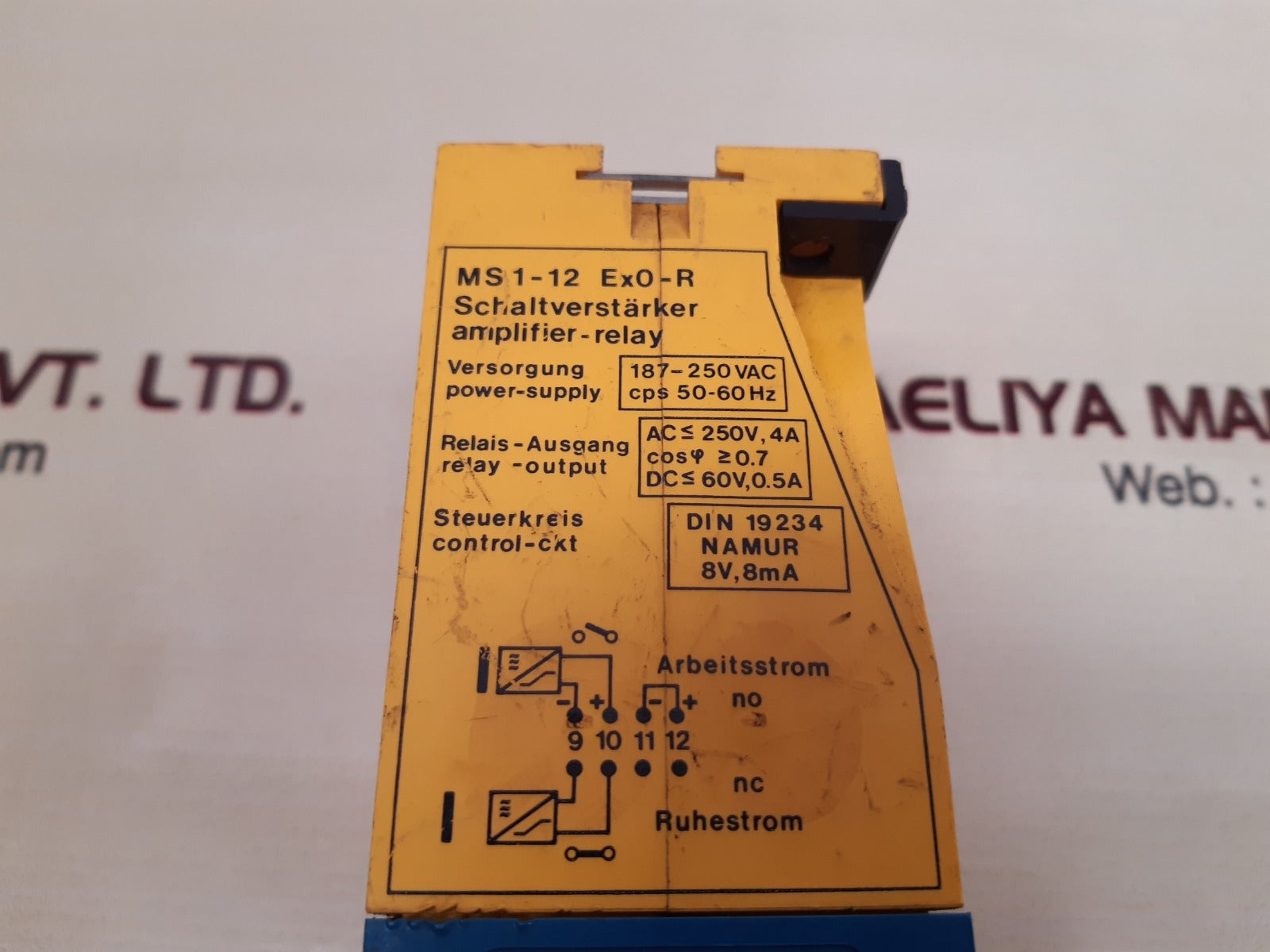 Turck ms 1-12 ex0-r multi safe amplifier-relay 187-250 vac
