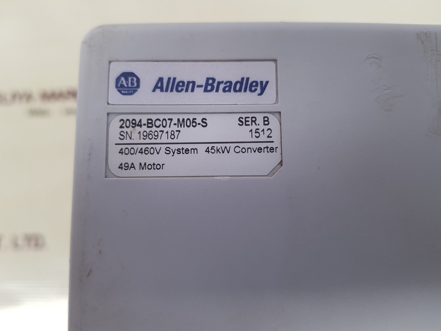 Allen-bradley 2094-bc07-m05-s ser b kinetix 6000 integrated axis module 