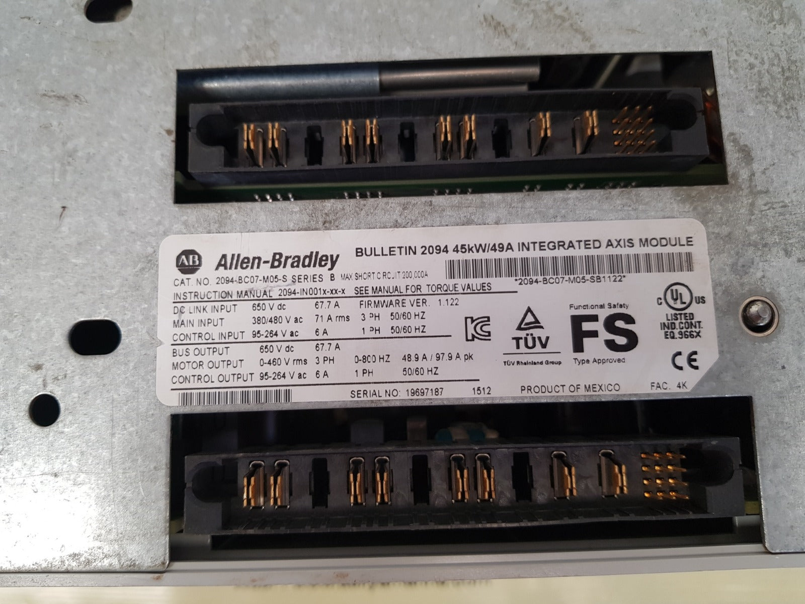 Allen-bradley 2094-bc07-m05-s ser b kinetix 6000 integrated axis module 