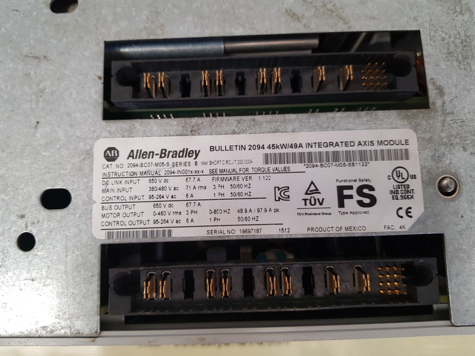 Allen-bradley 2094-bc07-m05-s ser b kinetix 6000 integrated axis module 