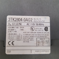 Siemens 3tk2804-0ag2 safety relay  110v 50/60 hz