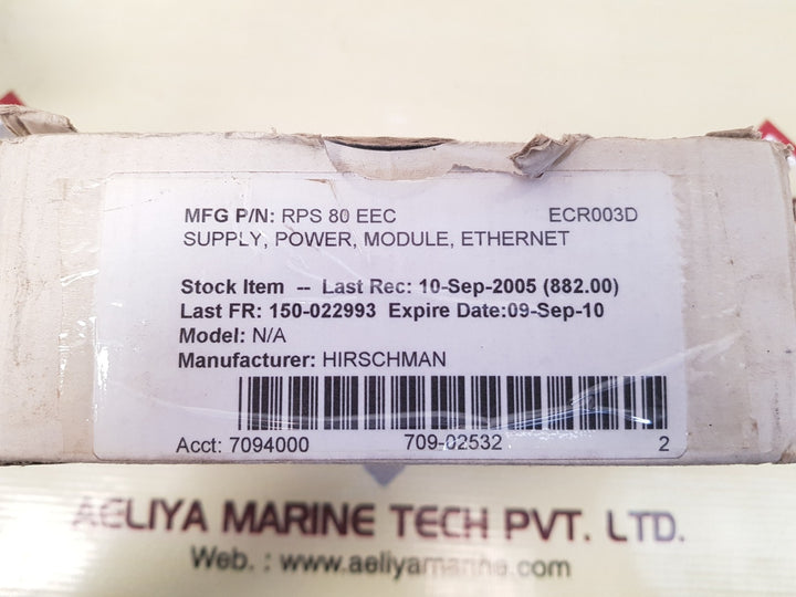 Hirschman rps 80 eec rail power supply
