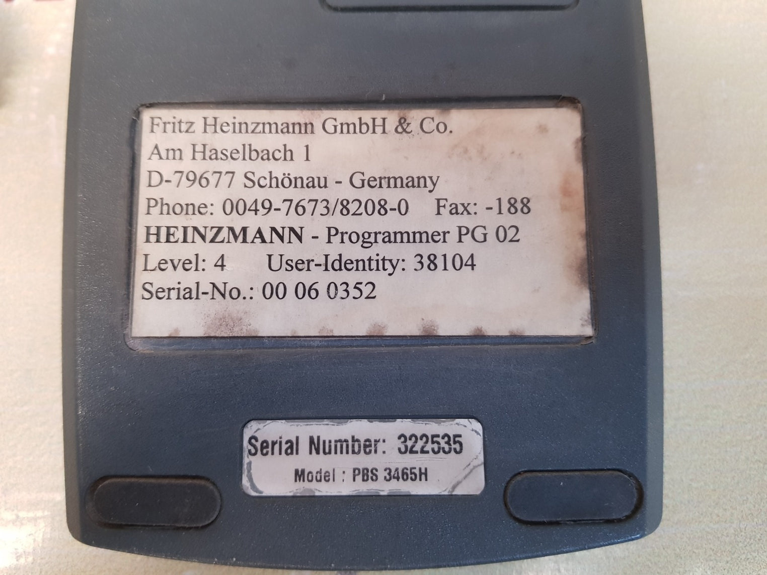 Heinzmann hand held programmer pg 02