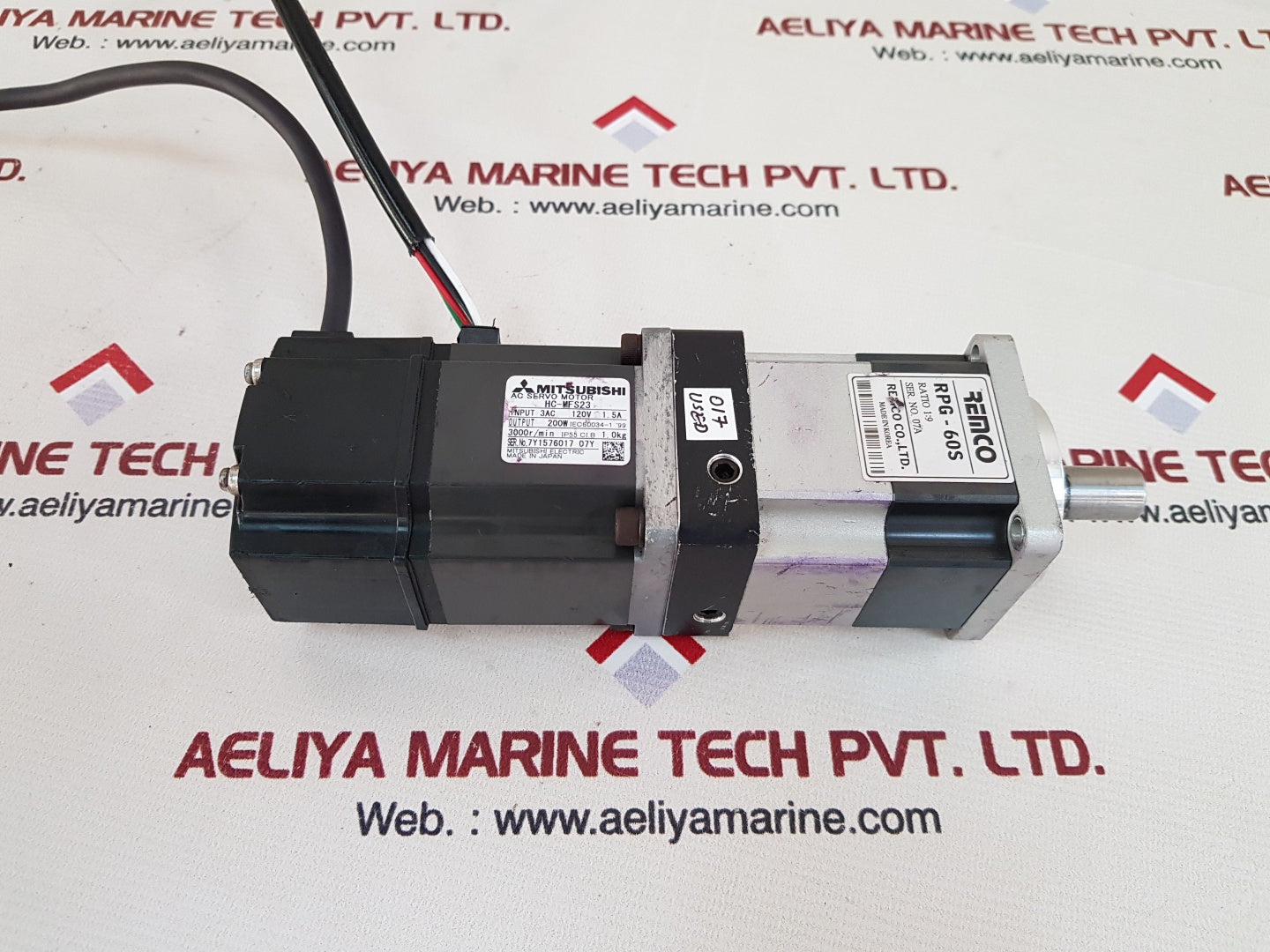 Mitsubishi hc-mfs23 ac servo motor with remco rpg-60s
