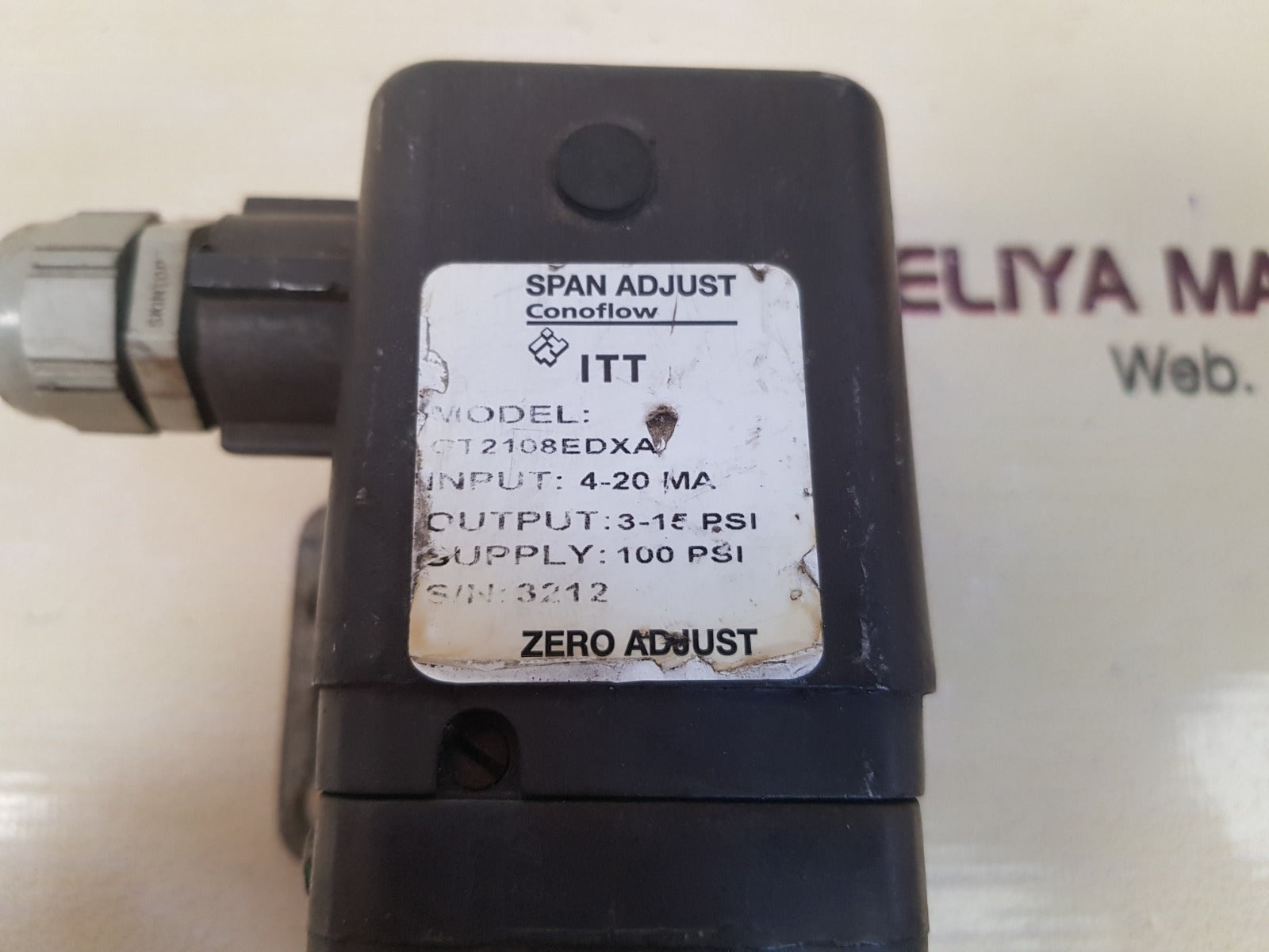 Itt gt2108edxa pneumatic transducer with 0 to 200 kpa/0 to 30 psi meter guage