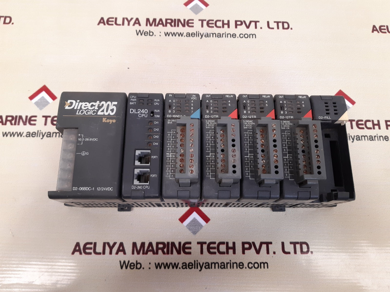 Koyo direct logic 205 d2-06bdc-1,dl240cpu,d2-16nd3-2,d2-12tr,d2-fill