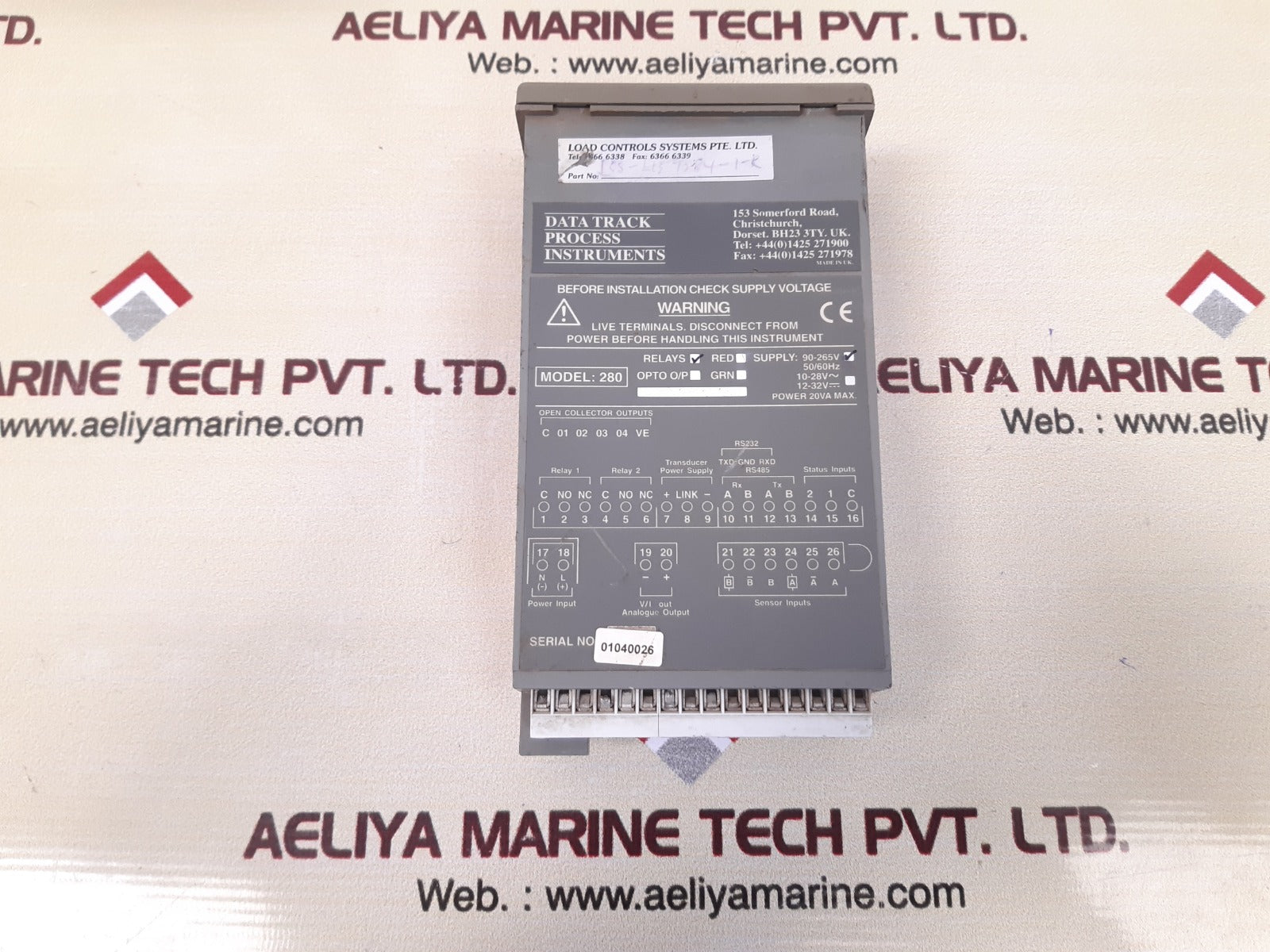 Data track process instruments 280 relay 90-265v 50/60 hz
