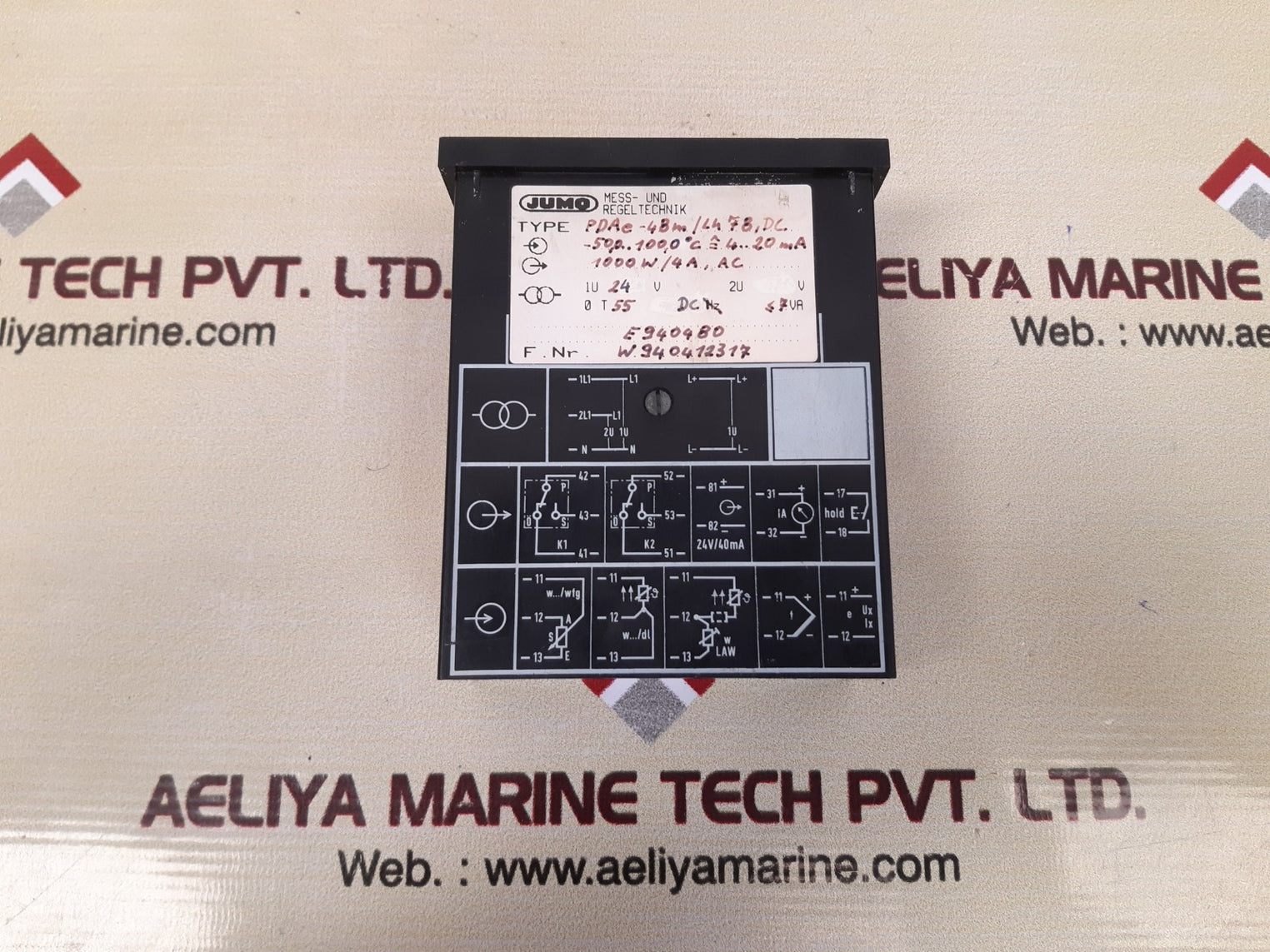 Jumo pdae-48m temperature regulator oprator panel