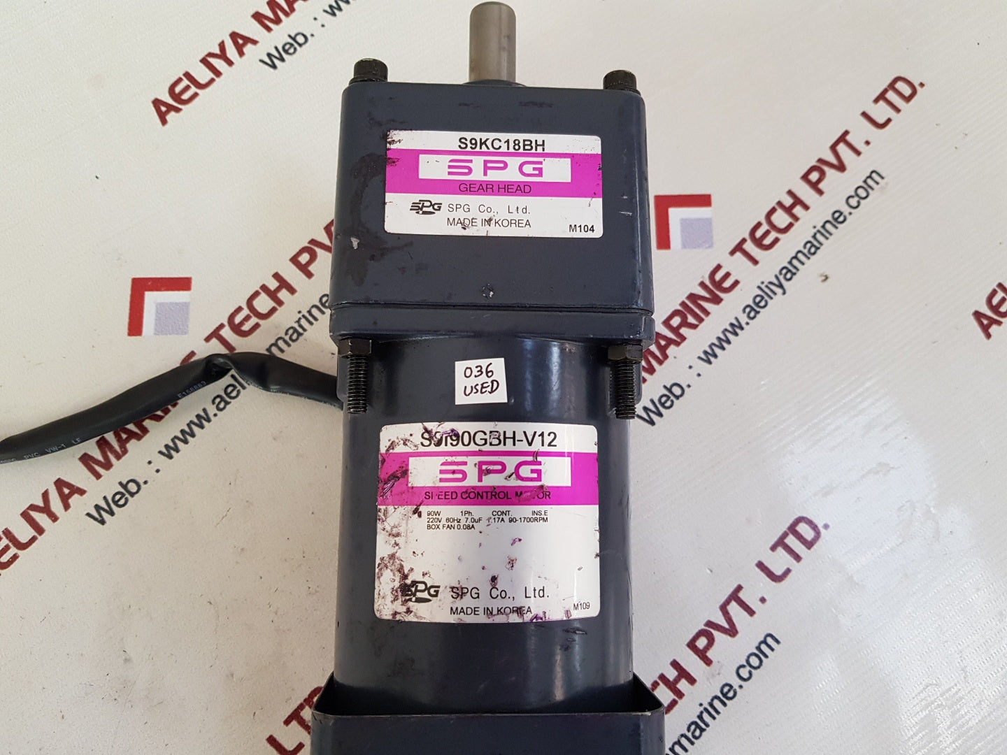 Spg s9kc18bh gear head with s9i90gbh-v12 speed control motor