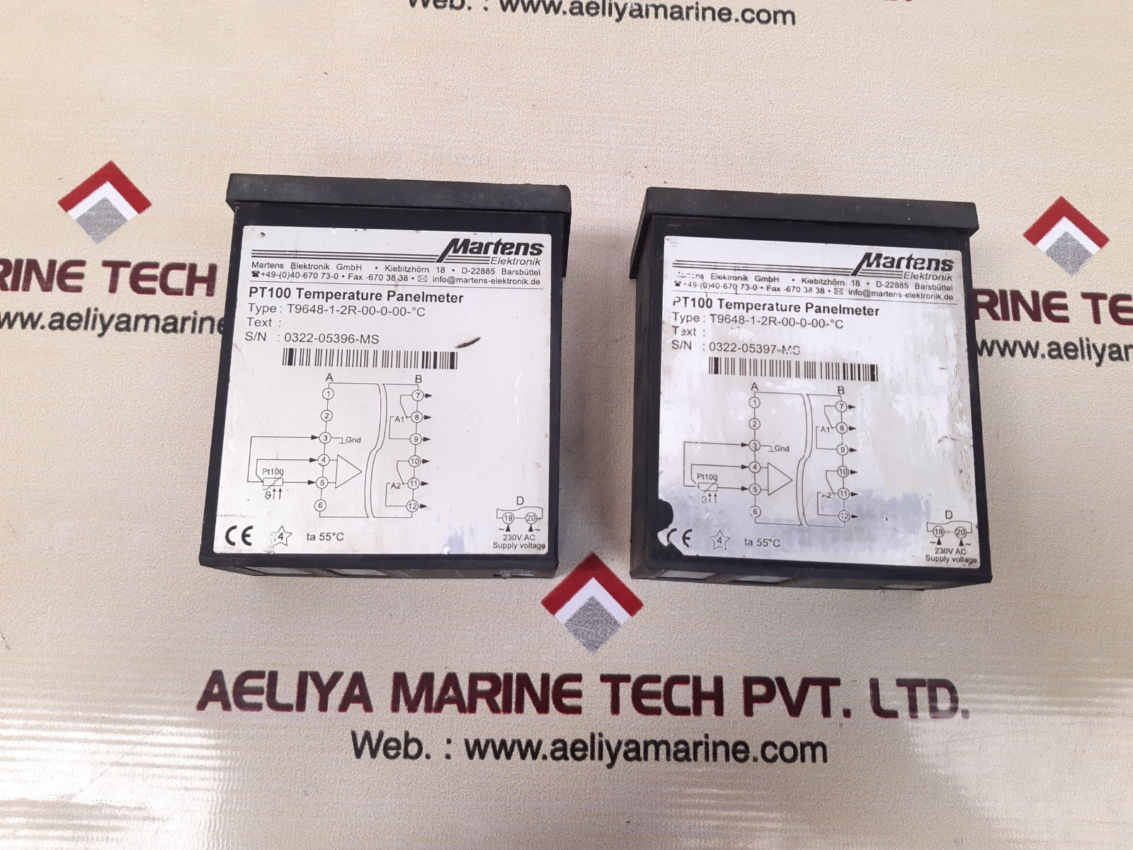 Martens pt100 temperature panel meter t9648-1-2r-00-0-00-°c 55°c