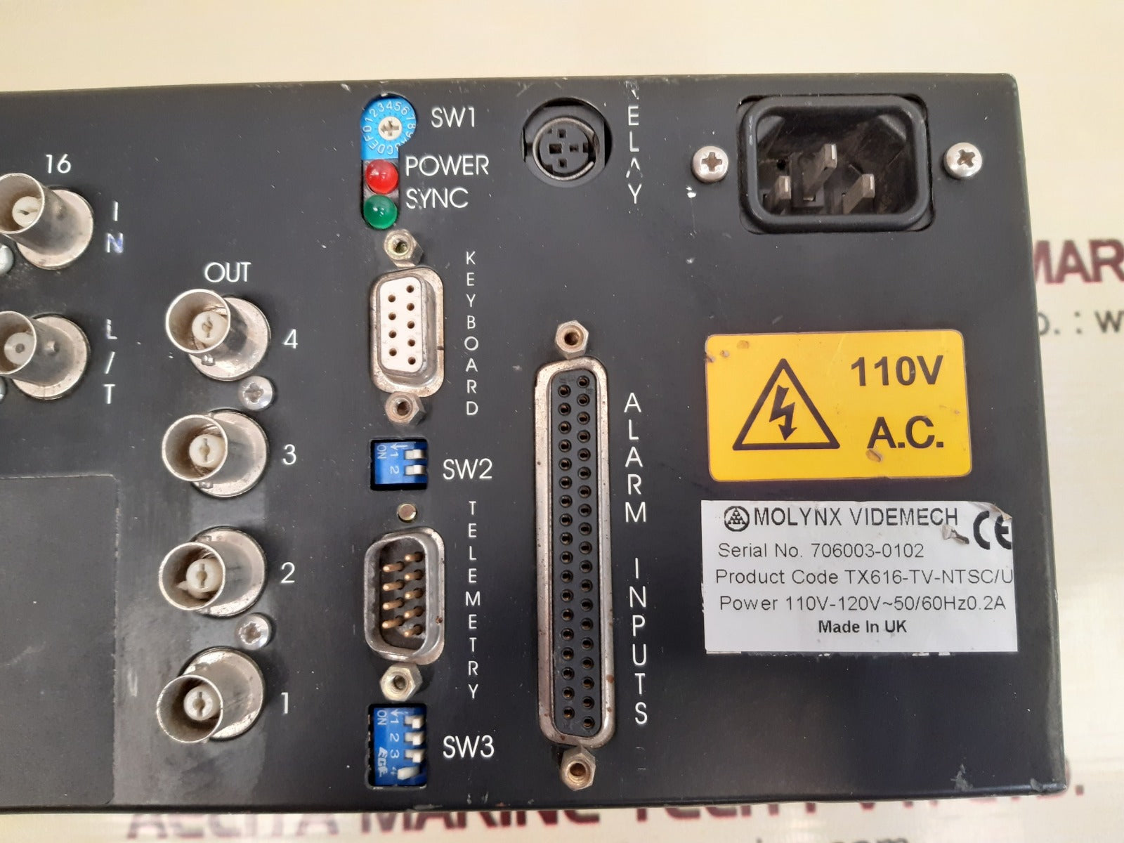 Molynx videmech 600 series tx616-tv-ntsc/u