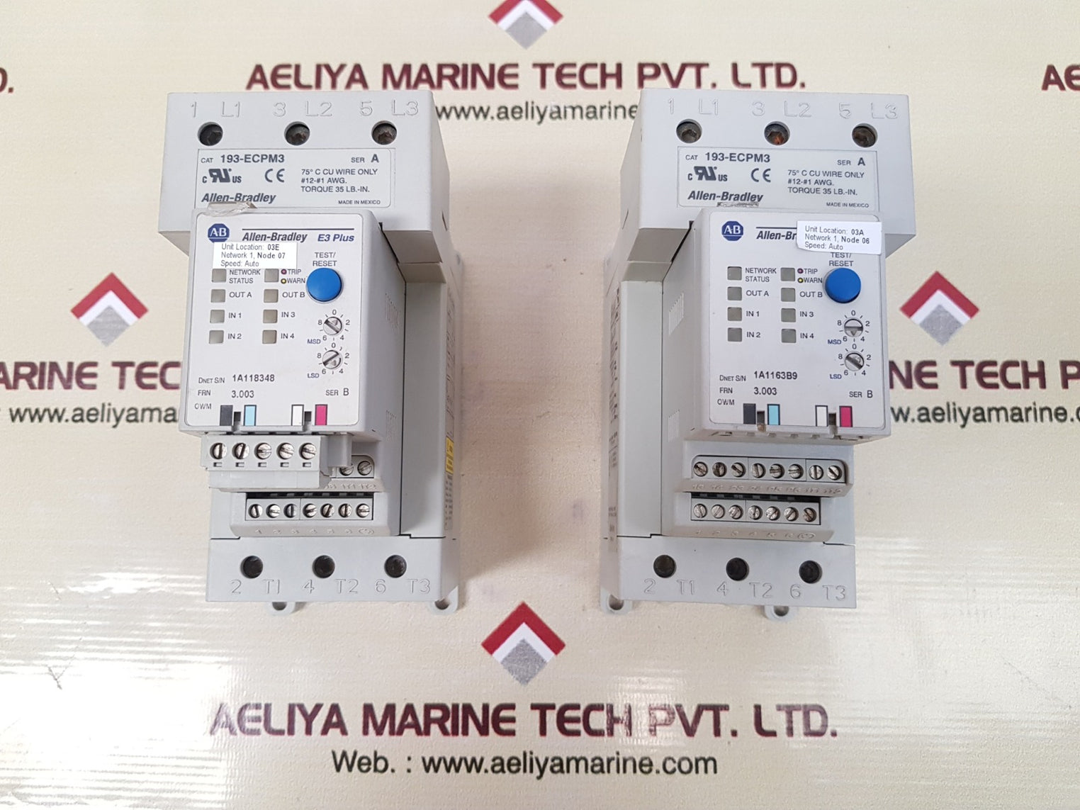 Allen-bradley 193-ec2ee e3 plus overload relay 