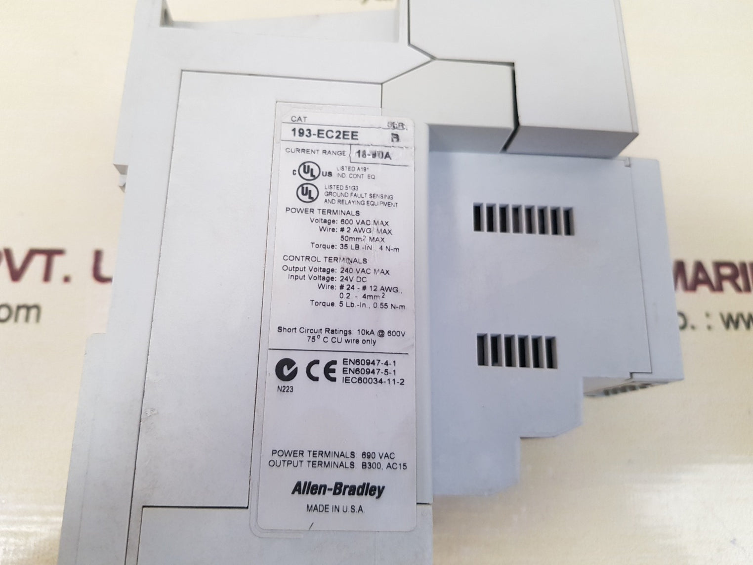 Allen-bradley 193-ec2ee e3 plus overload relay 