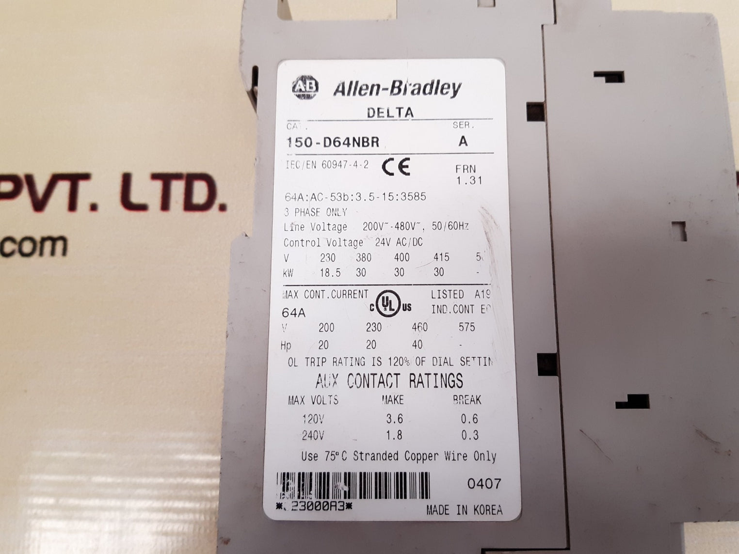 Allen-bradley 150-d64nbr ser a smc-delta controller