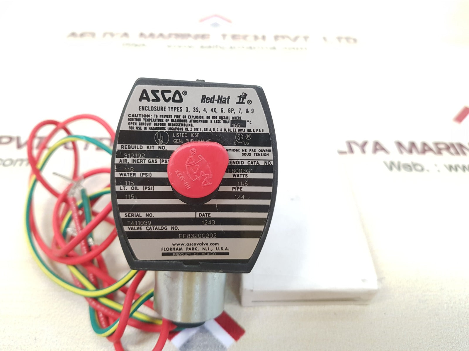 Asco ef8320g202 3-way solenoid valve 