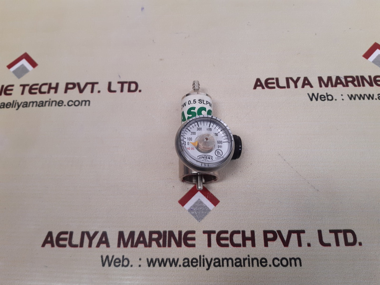 Gasco gas cylinder regulator flow 0.5 slpm 0-600 psi