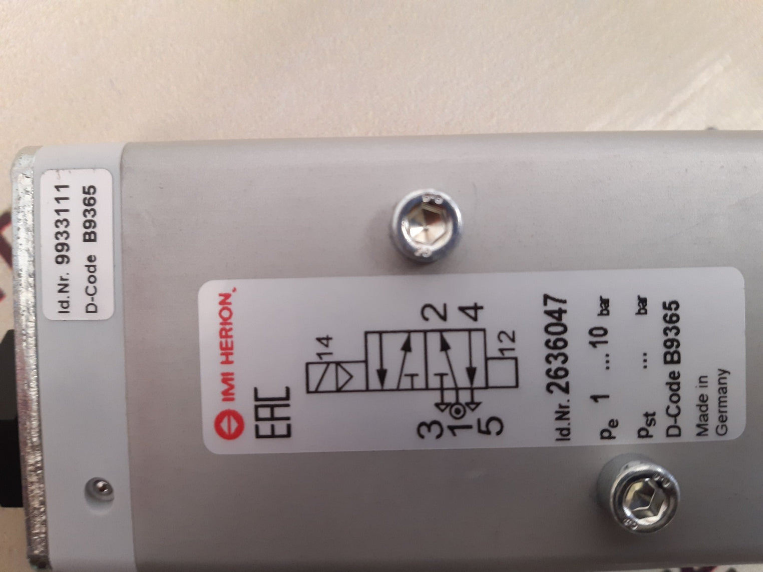 Imi herion 2636047 direction control valve