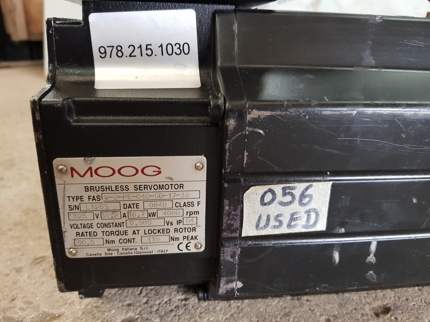 Moog w-2-p6-040-00-17-38 brushless servomotor