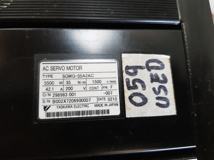 Yaskawa electric sgmg-55a2ac ac servo motor