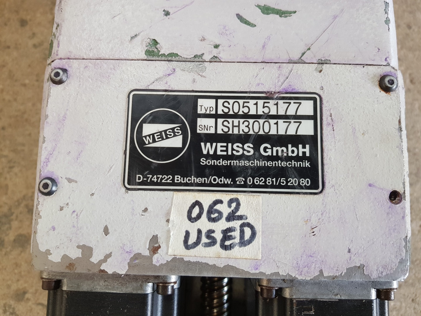 Weiss s0515177 unit with jenaer 23s21-0560-803j7-aa servo motor 