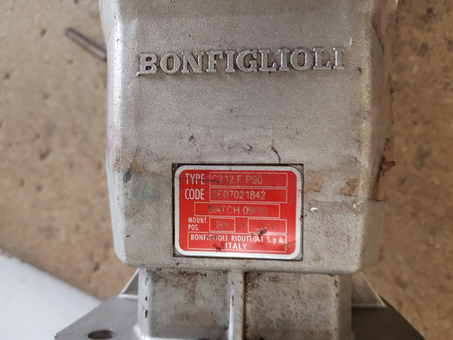 Carpanelli mot3~ma90s4 cc3 motor with bonfiglioli c212 f p90 gear box 