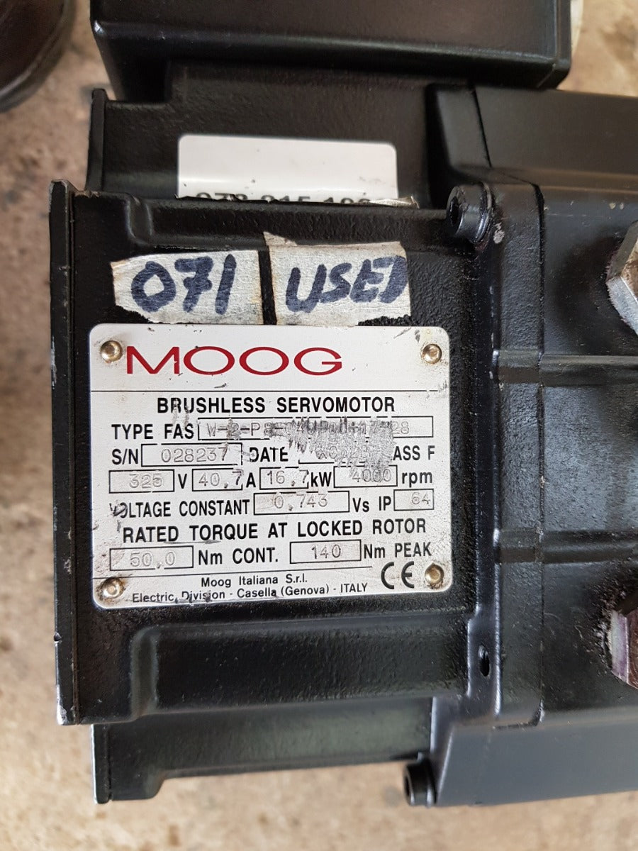 Moog fas w-2-p8-040-00-17-28 brushless servomotor