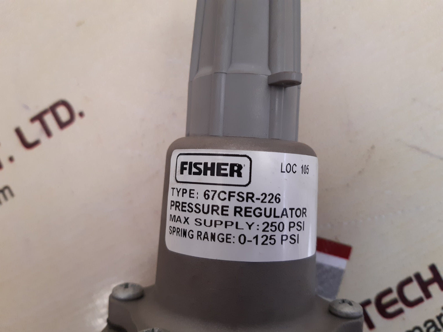Fisher 67cfsr-226 pressure regulator range 0-125 psi