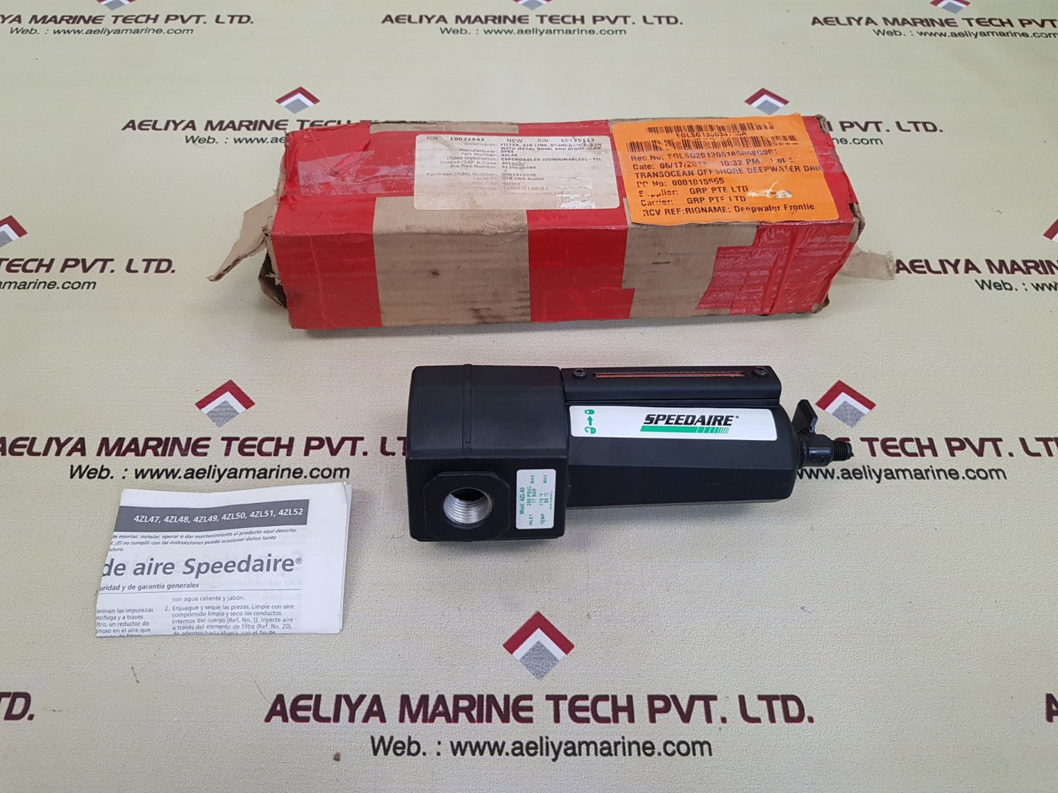 Speedaire 4zl49 1/2 air line filter 