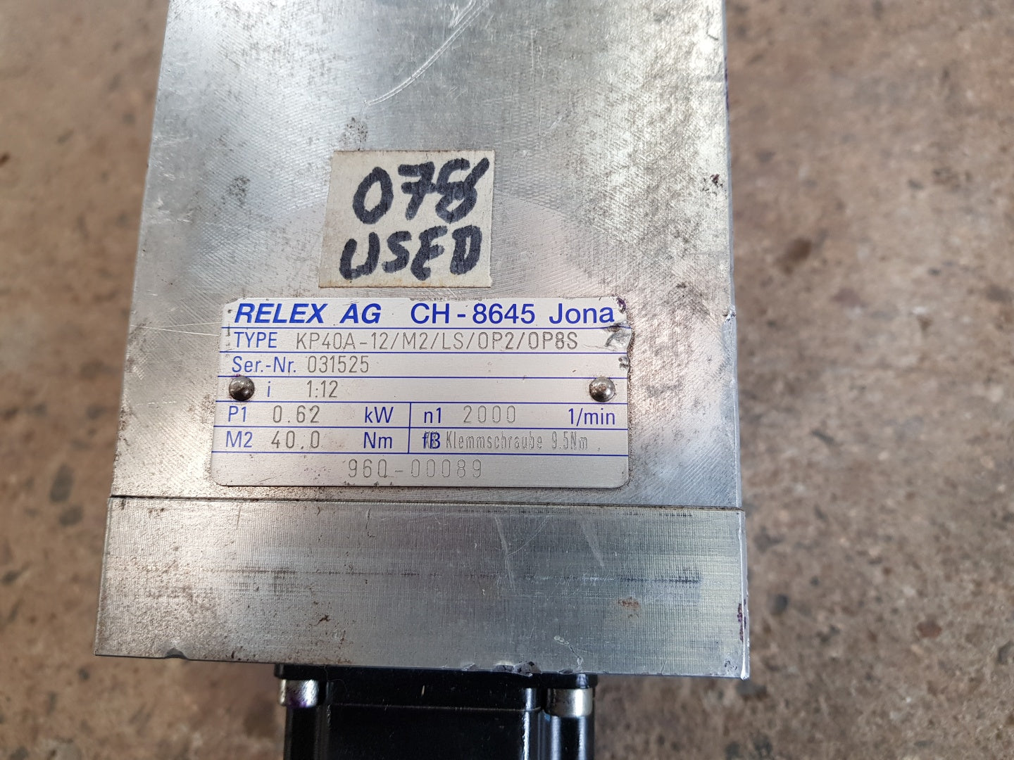Relex kp40a-12/m2/ls/0p2/0p8s with berger vrdm368/50lwceb servo motor