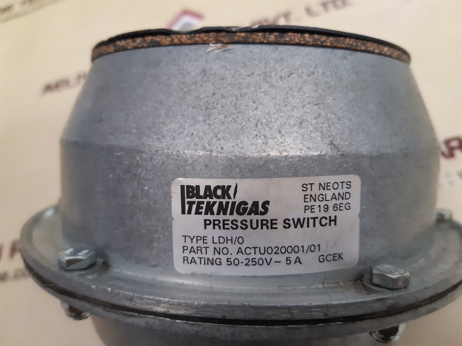 Black teknigas ldh/0 pressure switch actu020001/01