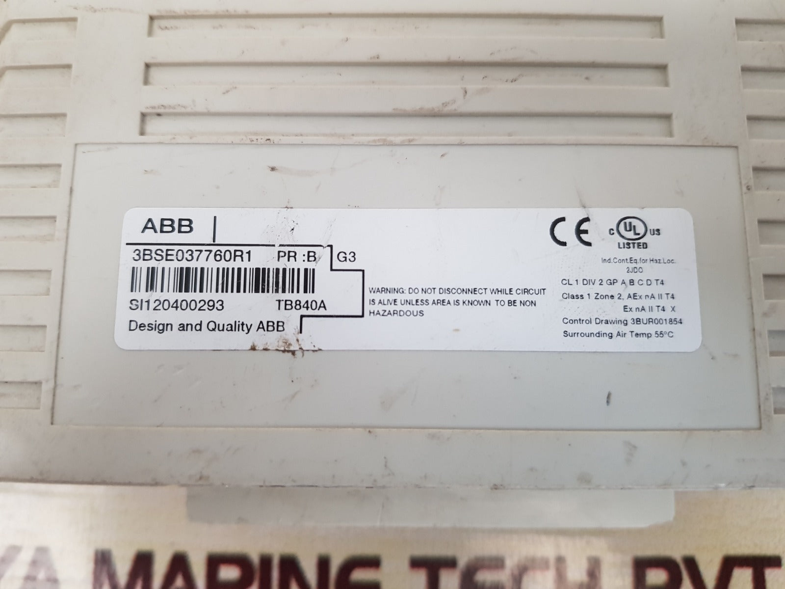 Abb Tb840A 3Bse037760R1 Modulesbus Cluster Modem Pr:B 