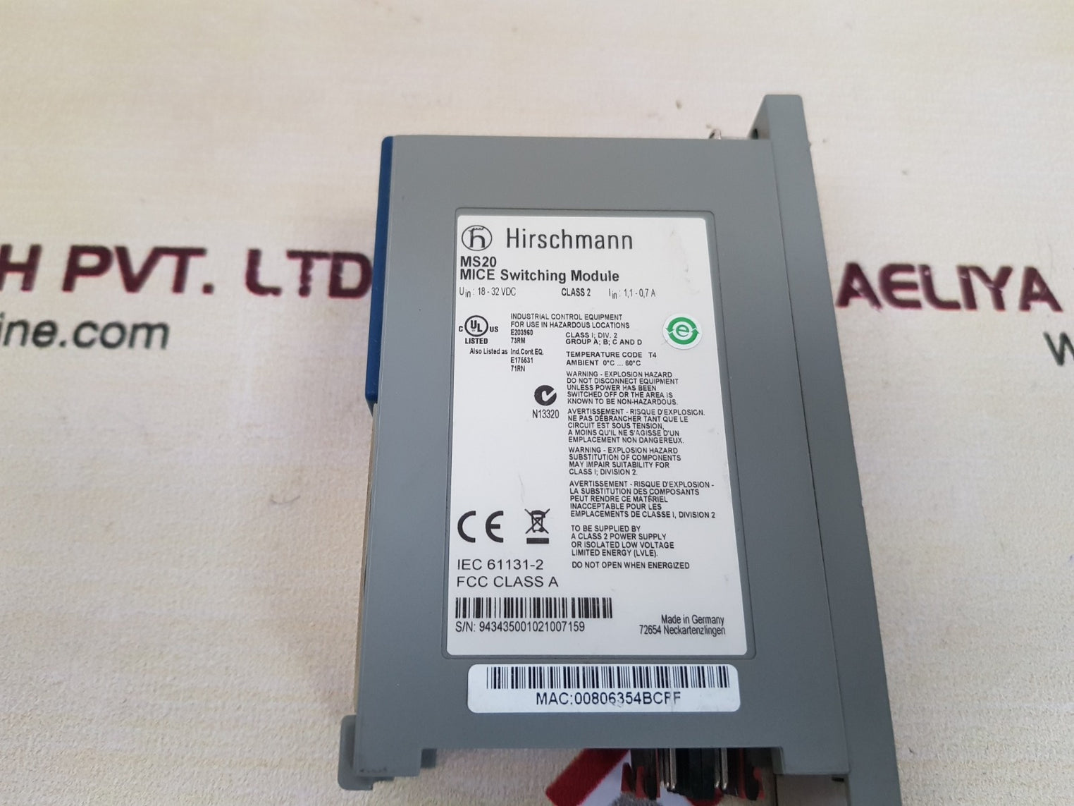 Hirschmann ms20-0800saaehh03.1.02 mice switching module 