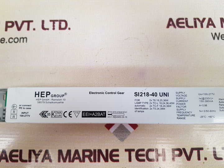 Hep si218-40 uni electronic ballast  