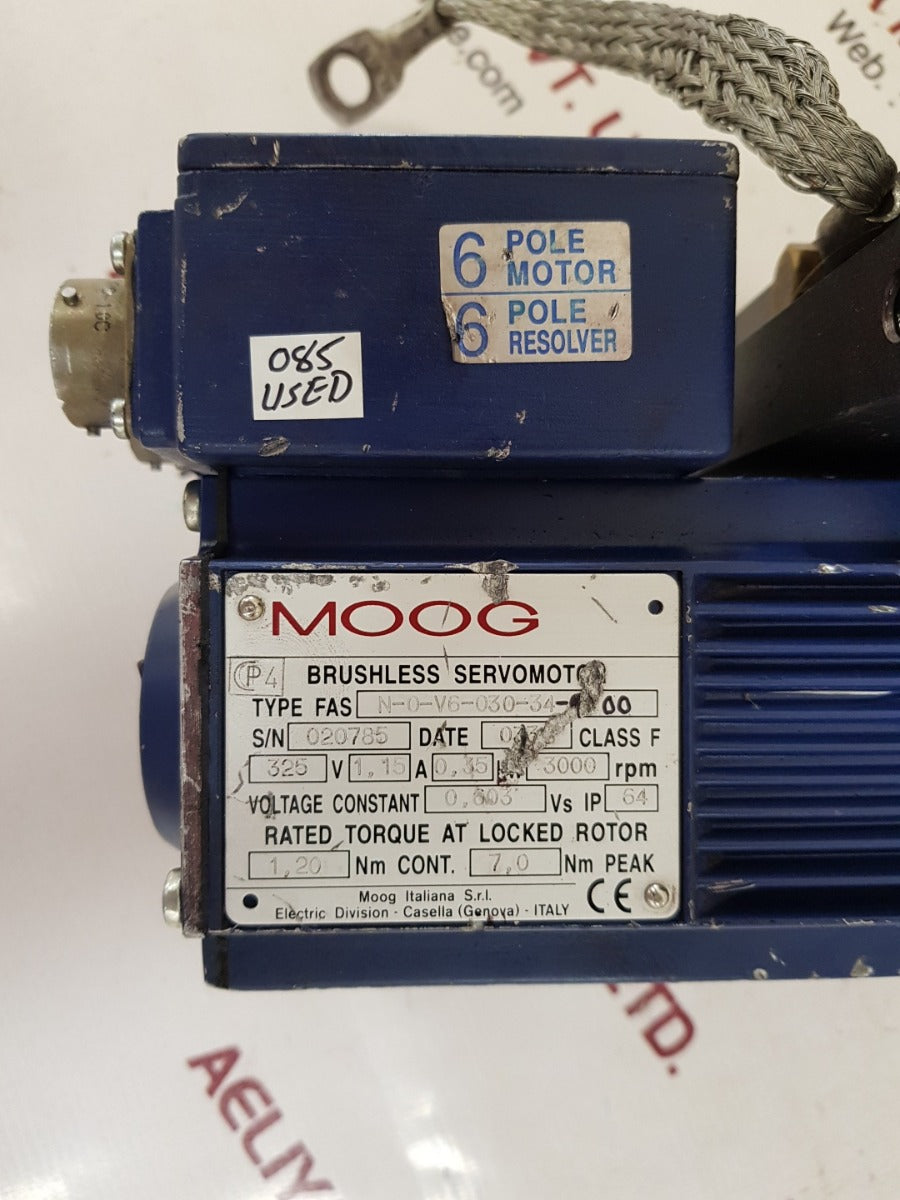 Moog n-0-v6-030-34-00 brushless servomotor