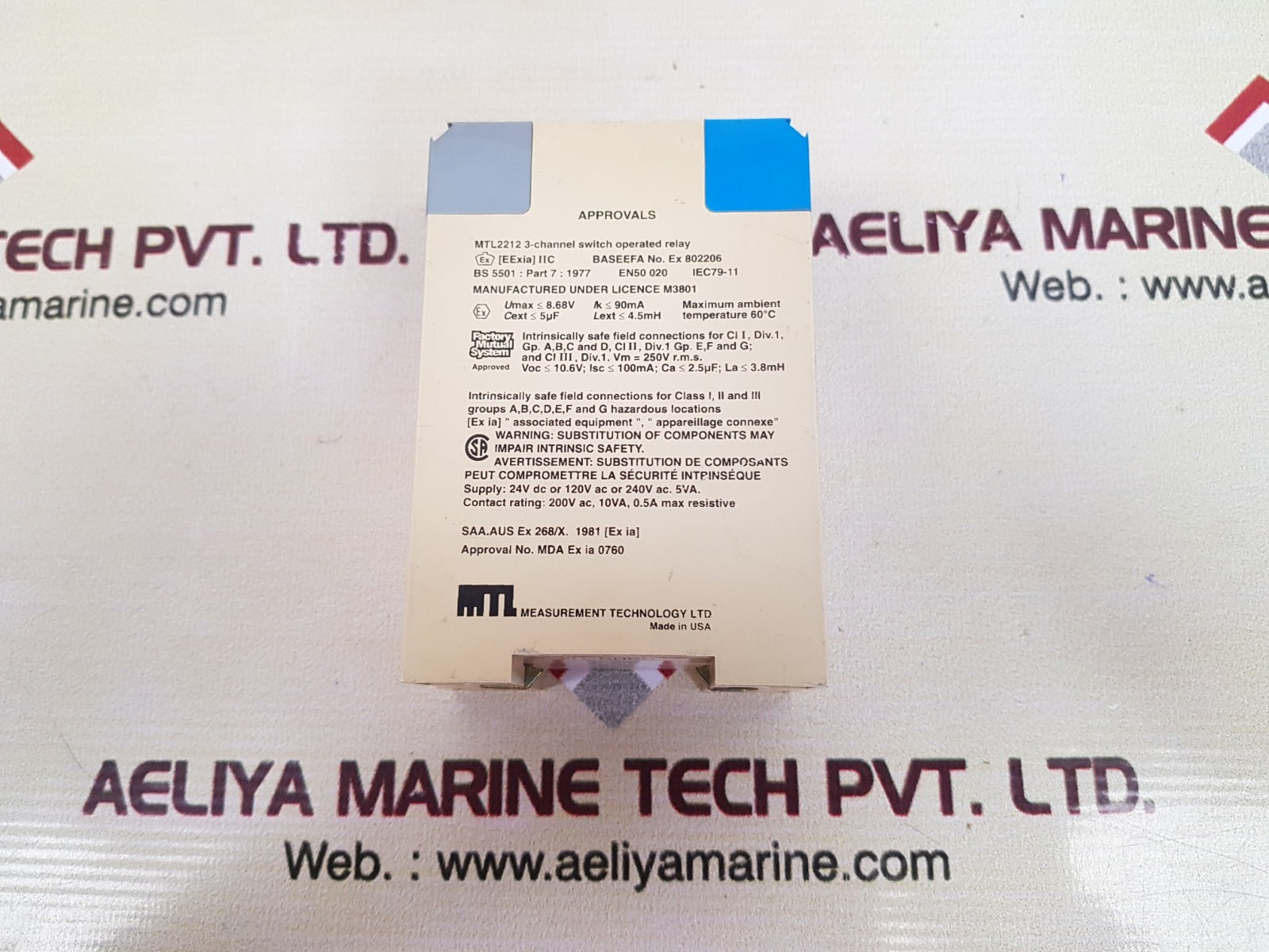Measurement technology mtl2212 3-channel switch operated relay 60°c