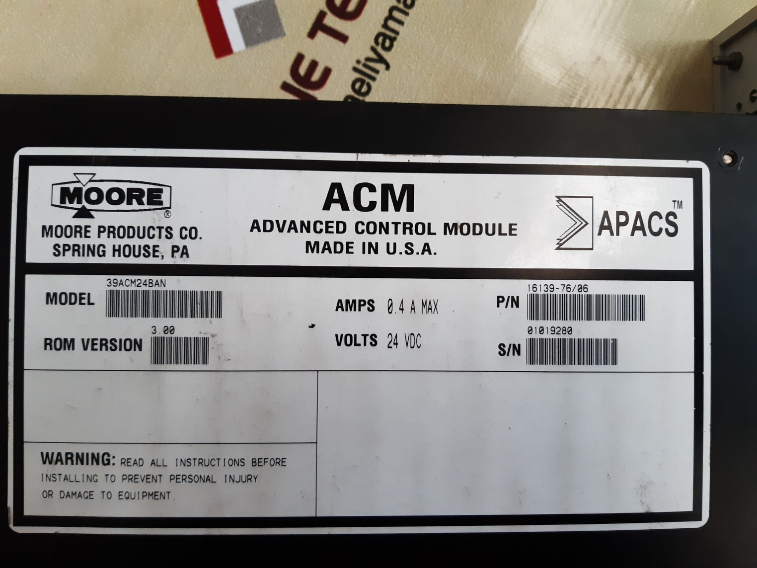 Moore 39acm24ban advanced control module 16139-76/ 06