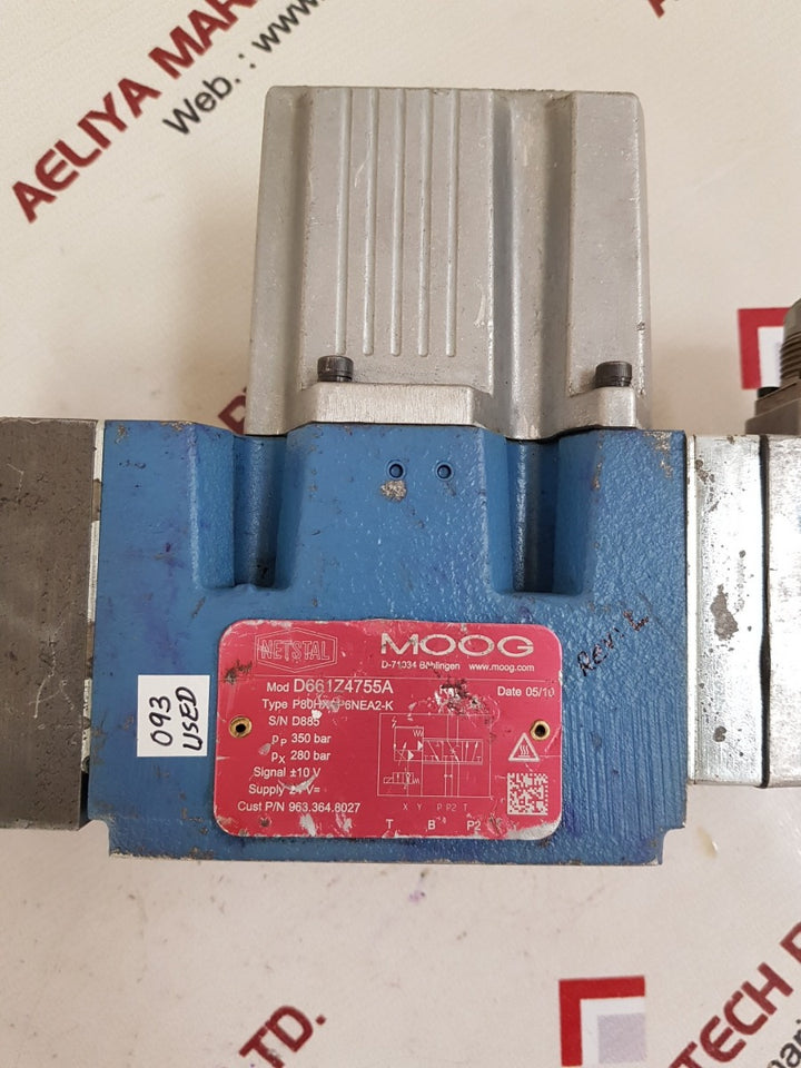 Moog d661z4755a hydraulic valve p80hxap6nea2-k