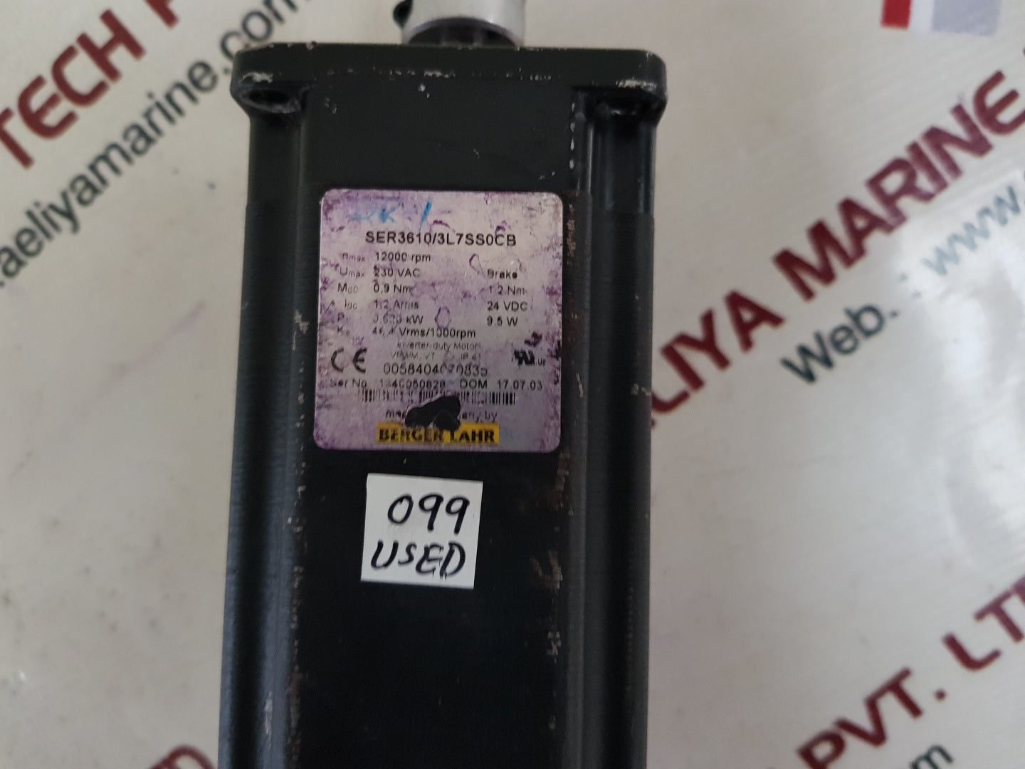 Berger lahr ser3610/3l7ss0cb servo motor